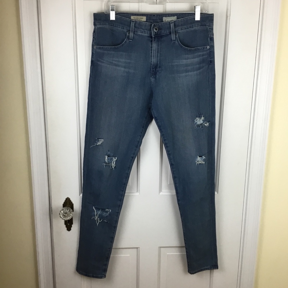 AG Adriano Goldschmied Farrah High Rise Skinny Jeans Distressed Size 30